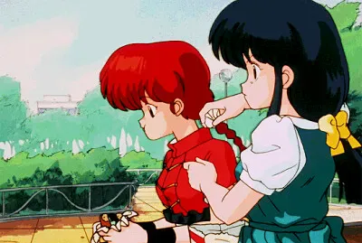 akane trata de lanar el papel igual que ranma