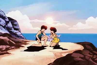 akane y ranma en una atardecer ranma 1/2