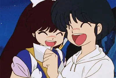 akane y ukyo se ri­en de una foto de ranma