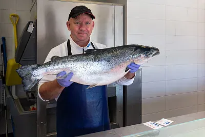 Fish Monger Holding a Salmon jigsaw puzzle