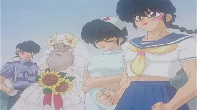ranma y sus amigos vestidos de mujer ranma ova 1/2