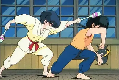 akane golpea a ranma en la cabeza ranma 1/2