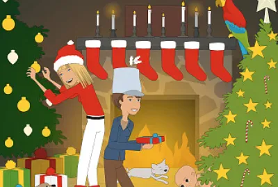 How many are there? Christmas Scene jigsaw puzzle