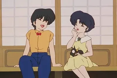 ranma y akane sonrien juntos ranma 1/2