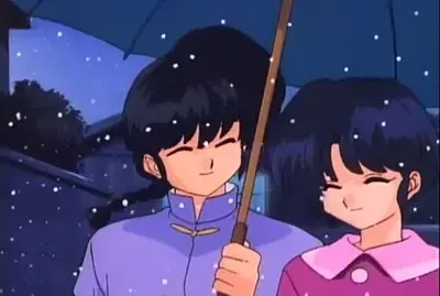 ranma y akane van juntos en la nieve ranma ova 1/2