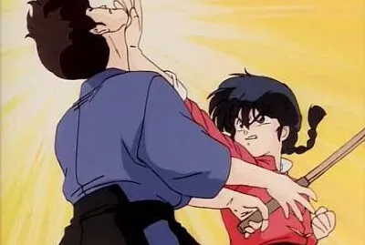 ranma golpea a kuno en el mentÃ³n ranma 1/2