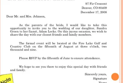 Social Letter of Invitation