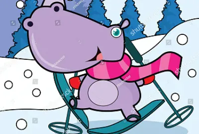 puzzle de hipopotamo deportes invierno