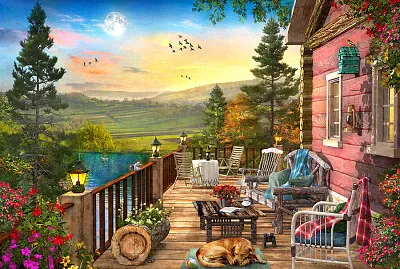 פאזל של Terraza en el lago