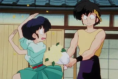 ryoga le regala flores amarillas a akane ranma 1/2