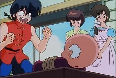 ranma habla con el maestro happosai ranma 1/2