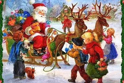 MoÈ™ CrÄƒciun Ã®mparte daruri