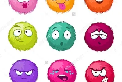 Puff ball funny faces