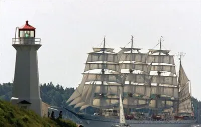 Tall ship sailing toward Halifax festival