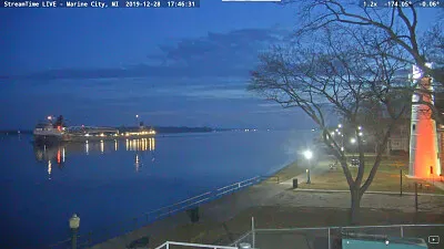 m/v Mississagi at Marine City Light House
