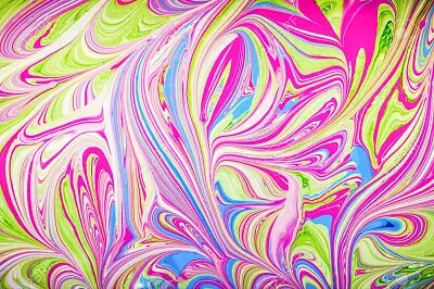 pink,blue and green color mixing together