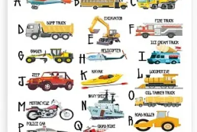 Alphabet  Cartoon Traffic Tools jigsaw puzzle