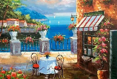 Modern Mediterranean Landscape-Oil Painting-