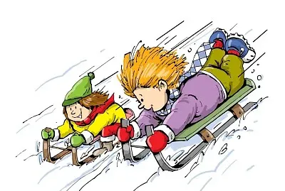 פאזל של Maxl fÃ¤hrt Schlitten