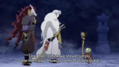 jaken habla con sesshomaru y kirinmaru hanyo no ya