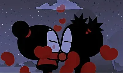 pucca recibe un beso de parte de garu pucca jigsaw puzzle