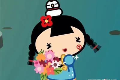 ching atrapa el bouquet de pucca pucca