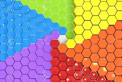 Extruded hexagon shapes
