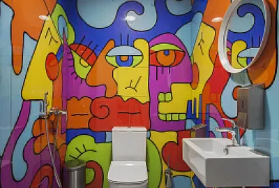 Colorful Restroom