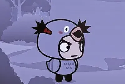 garu disfrazado de paloma para atrapar a myo pucca