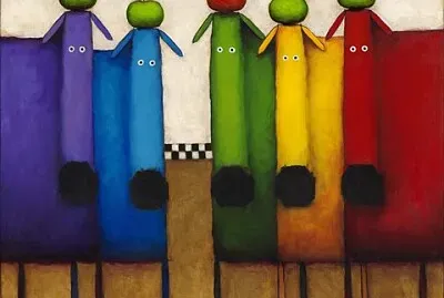 Rainbow Dogs with Apples jigsaw puzzle