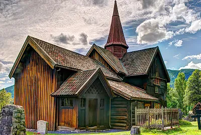 Eglise en bois debout de Rollag, Norvege