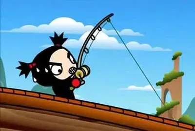 garu trata de levantar a un pez del agua pucca jigsaw puzzle