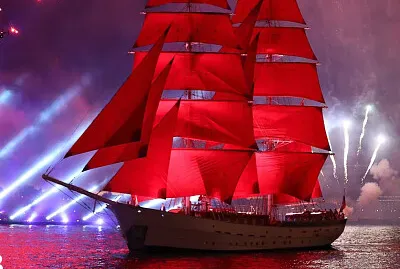 Red yacht