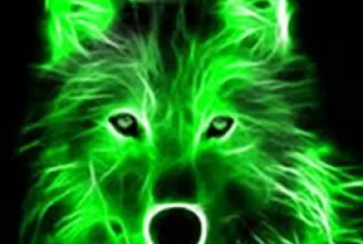 פאזל של neon green wolf