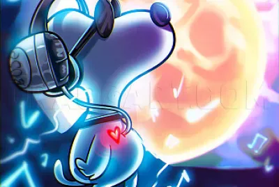 Snoopy Wearing Headphones