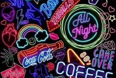 neon signs 90s inspired