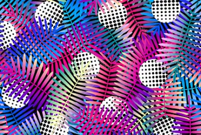 Bright colors exotic leaves