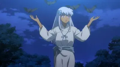 shiori habla con murciélagos hanyo no yashahime