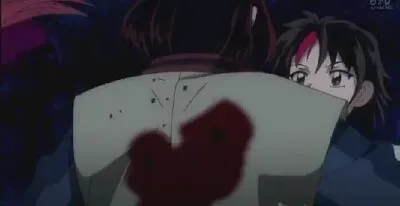 riku queda herido por proteger a towa hanyo no yashahime