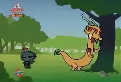 un caballero encuentra a un dragon enfermo pucca