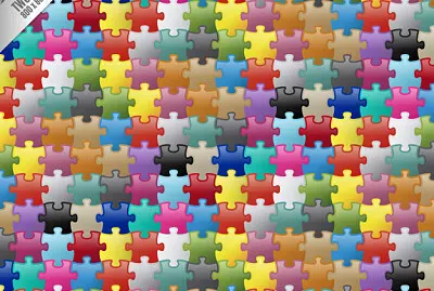 פאזל של colored puzzle pieces