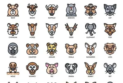 animal head icons