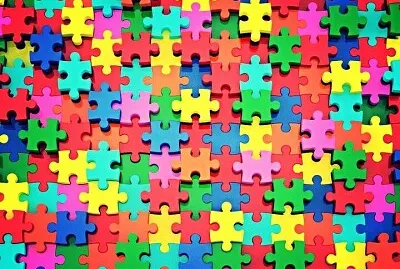 פאזל של Colorful puzzle pieces