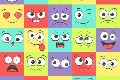 Emoticons cartoon face expressions