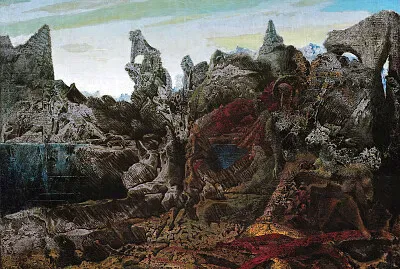 Max Ernst - Paysage avec lac et chimeres (1940)