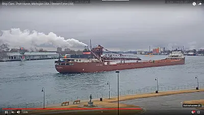 mv Hon James L Oberstar southbound exiting Lake Huron