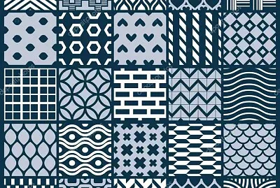 blue tiles abstract patterns