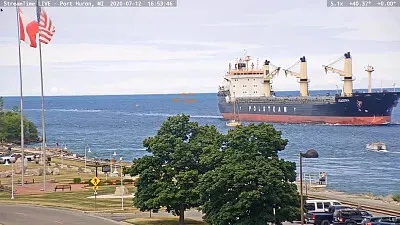 m/v Isadora   Flags southbound off of Lake Huron