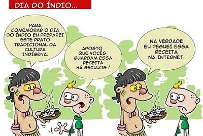 Monte a imagem da charge sobre o Índio.