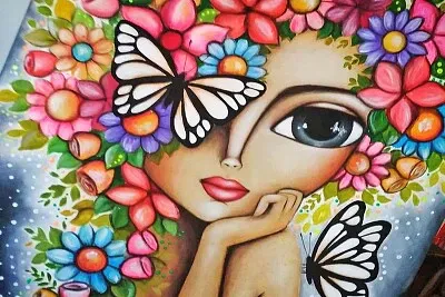 פאזל של cara con flores